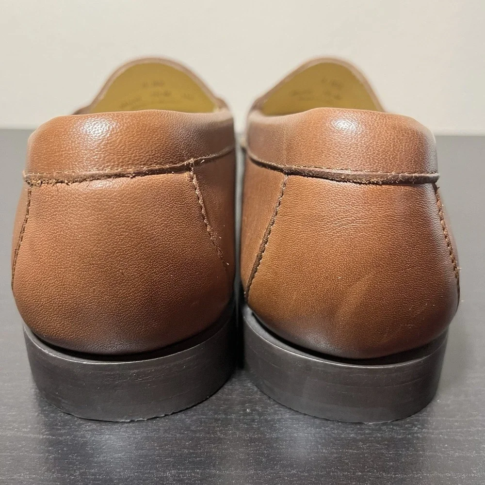 Johnston & Murphy Leather Sheepskin Penny Loafers Mens 10 M Classic Slip On